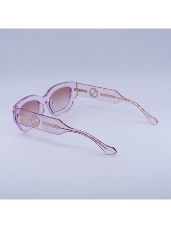 Gucci GG1558SK 003 Sunglasses Pink Rectangle Frame, Burgundy Lenses main image 10